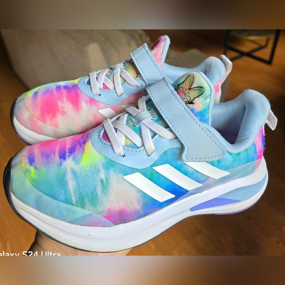 Adidas Fortarun x Disney Daisy Duck Tie Dye Big Girl's Bungee Lace/Adj Strap,Sz1 - Picture 1 of 7